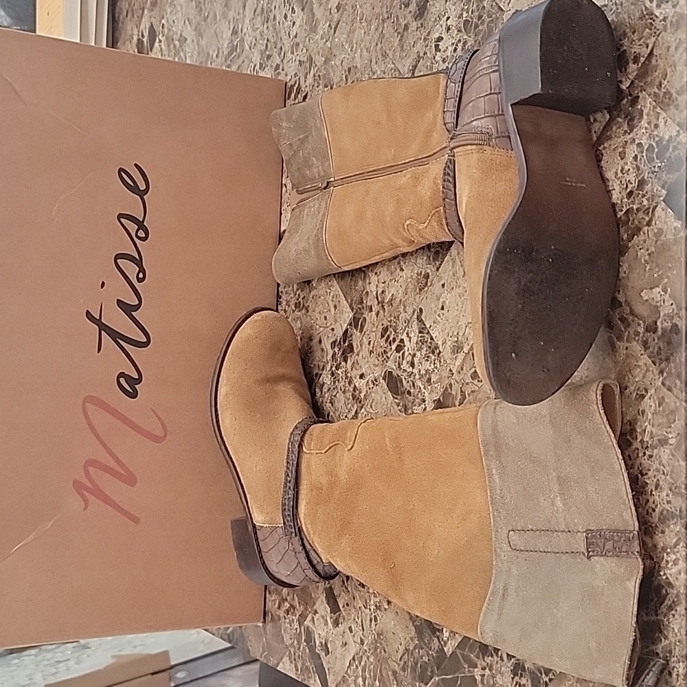 Matisse woman's NOLA US 7.5 knee high Brown Suede Leather Side zip Riding Boots - Picture 2 of 9